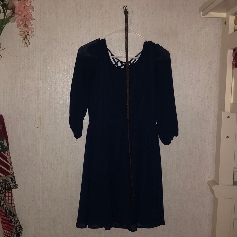 This beautiful royal blue dress :)
